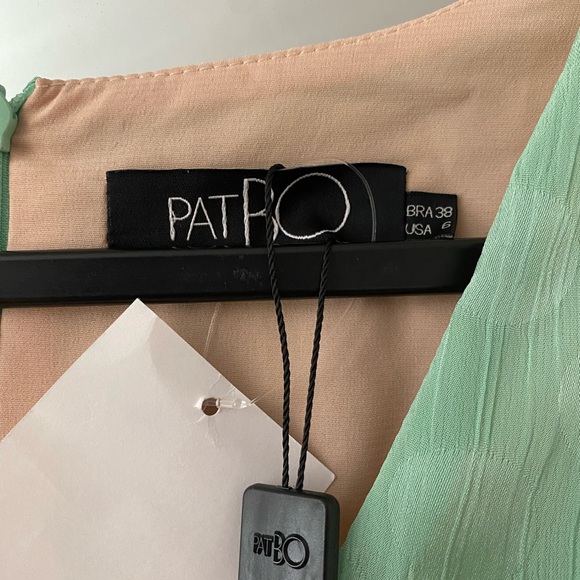 🌺🌺PatBO Satin Jacquard Dot Belted
Plunge Neck Midi Dress Aqua Mint🌺🌺 - Picture 4 of 8